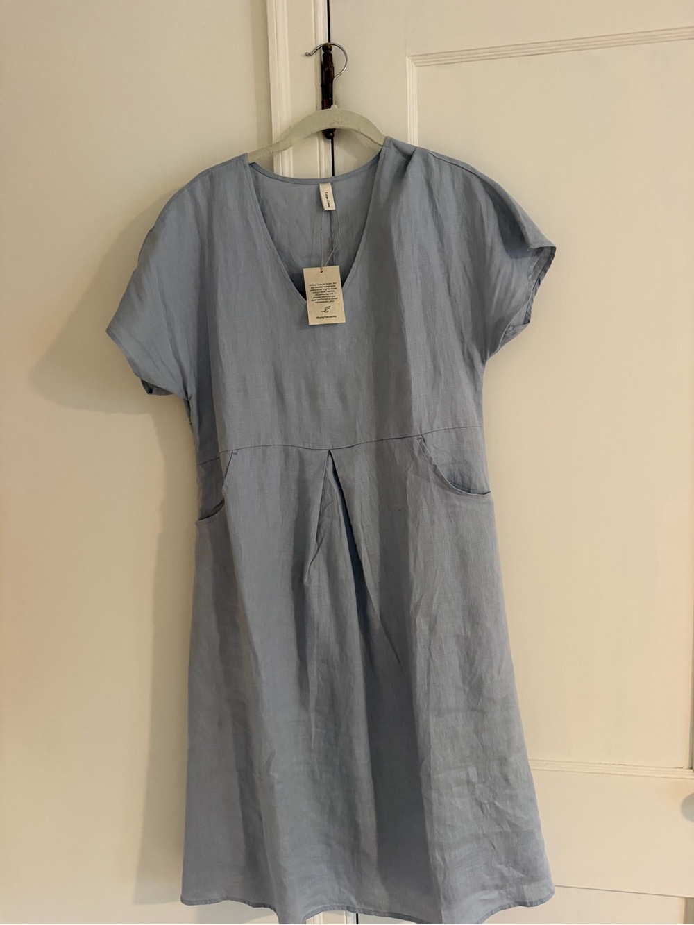 Soft Light Blue Linen Top